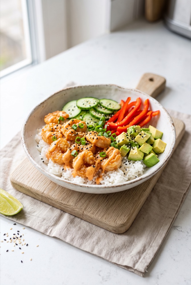 Bang Bang Shrimp Bowl - inspiracja podania z diety Deep Breath