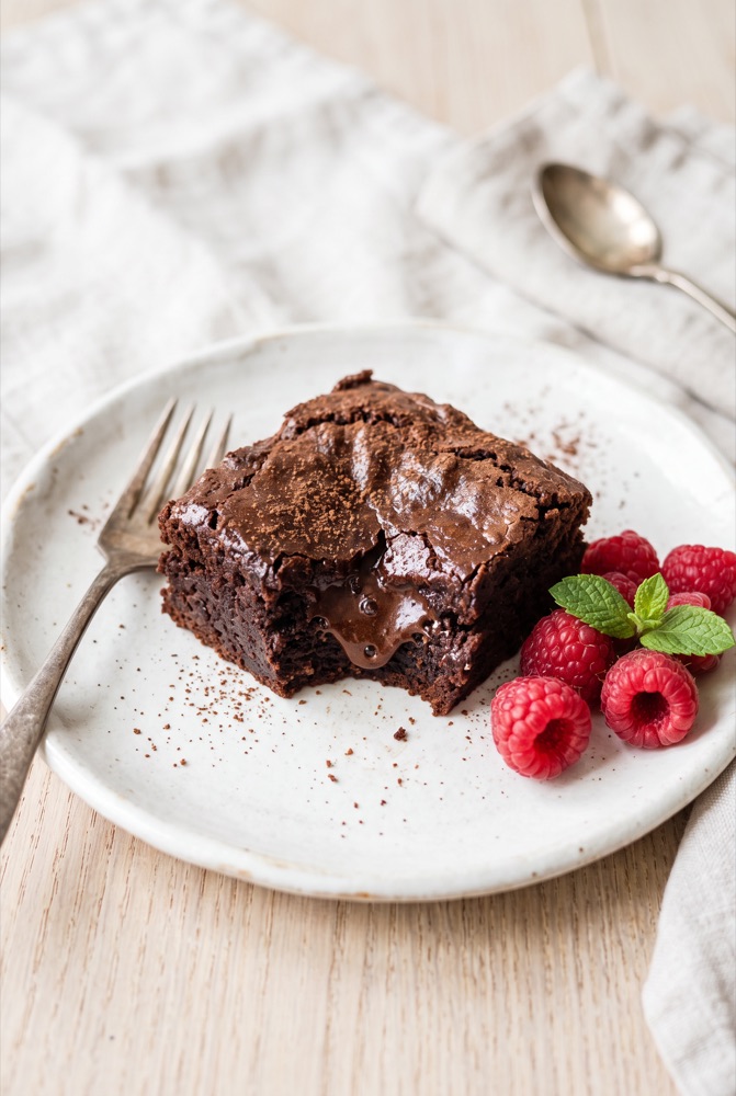 Czekoladowe brownie z płynnym środkiem - inspiracja podania z diety Deep Breath