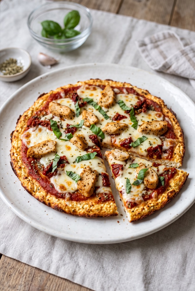 Wysokobiałkowa pizza z serka wiejskiego - inspiracja podania z diety Deep Breath